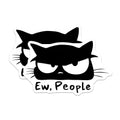 (2 Pack) Grumpy Cat Magnets - Ew People Meme - Sarcastic Cat Refrigerator Magnets - 5" On Longest Side - Premium Magnet - for Cars, Refrigerators, Toolboxes, Lockers - Made in USA - MAG16106