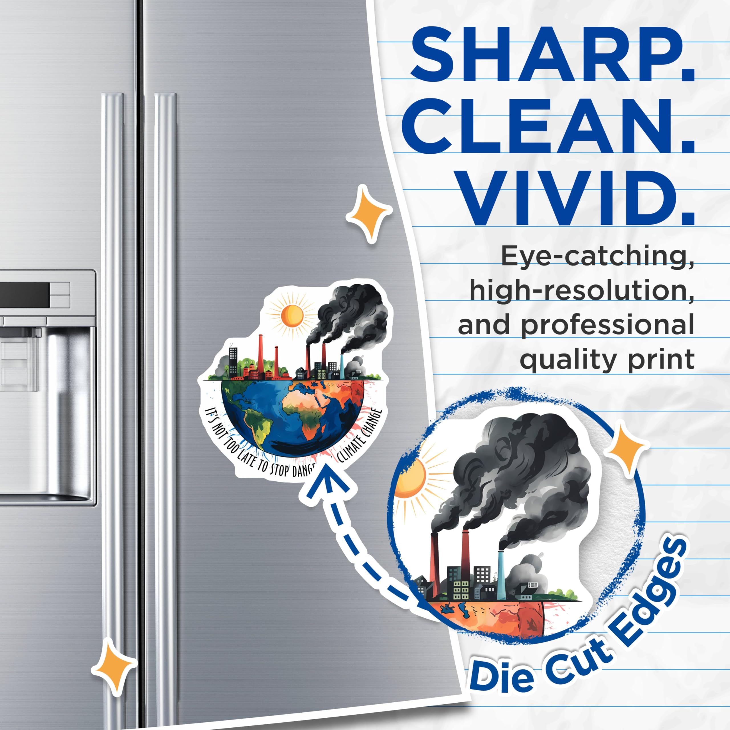 (2 Pack) Save The Planet Magnets - Environmental Awareness - Climate Change Action - Eco-Friendly Decor - Save Our Earth - 5" On Longest Side - for Cars, Fridges, Toolboxes - Made in USA - MAG7687