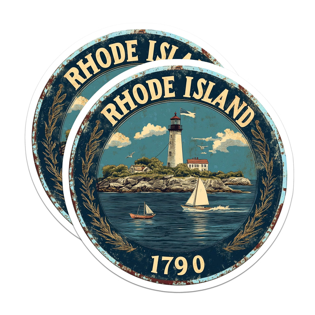 (2 Pack) Rhode Island Magnets - Lighthouse Ocean View - Travel Souvenir Magnets - 5" On Longest Side - Premium Magnet - for Cars, Refrigerators, Toolboxes, Lockers - Made in USA - MAG14808