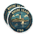 (2 Pack) Rhode Island Magnets - Lighthouse Ocean View - Travel Souvenir Magnets - 5" On Longest Side - Premium Magnet - for Cars, Refrigerators, Toolboxes, Lockers - Made in USA - MAG14808