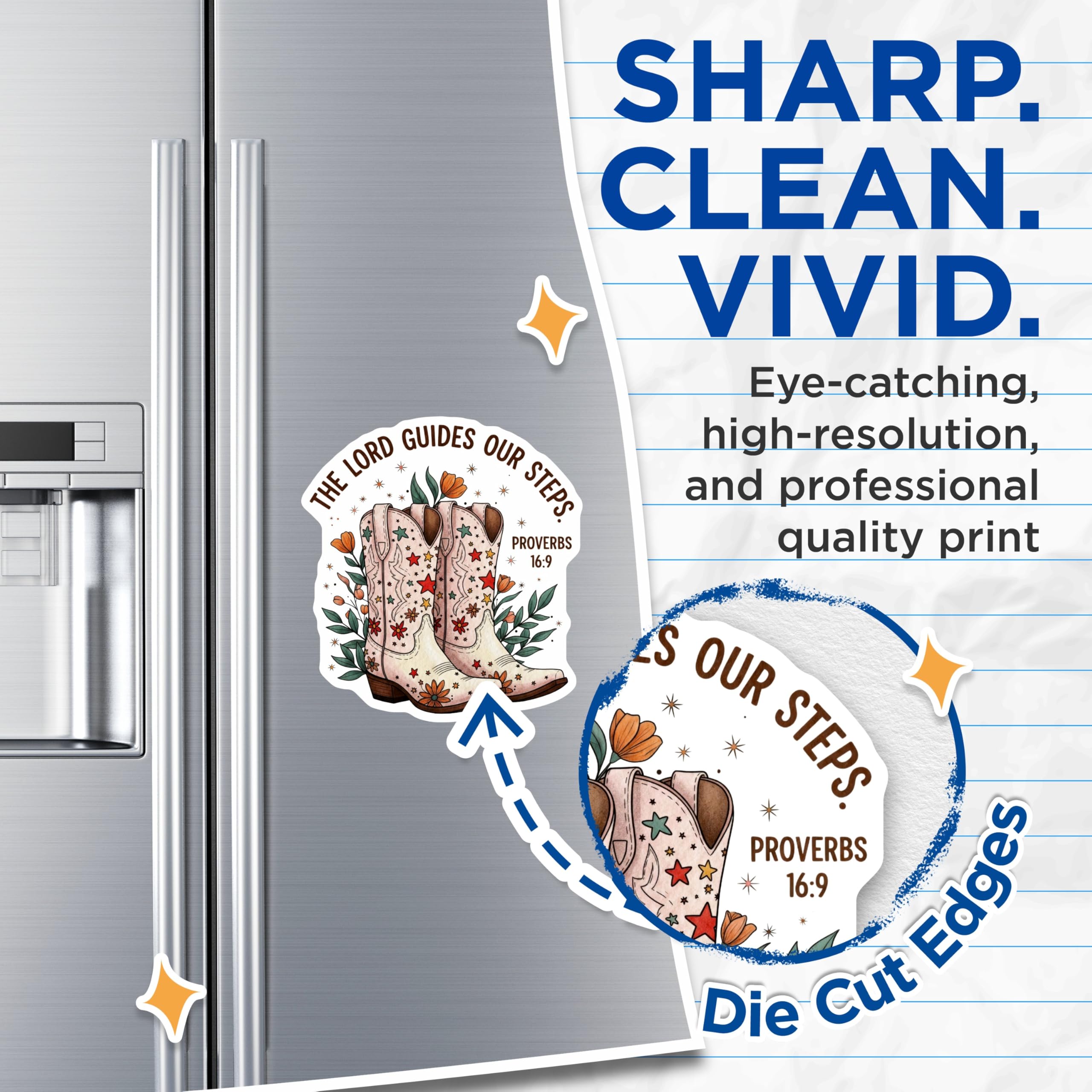 (2 Pack) Cowboy Boots Magnets - Country Western Decor - Proverbs Verse - 5" On Longest Side - Premium Magnet - for Cars, Refrigerators, Toolboxes, Lockers - Made in USA - MAG16150