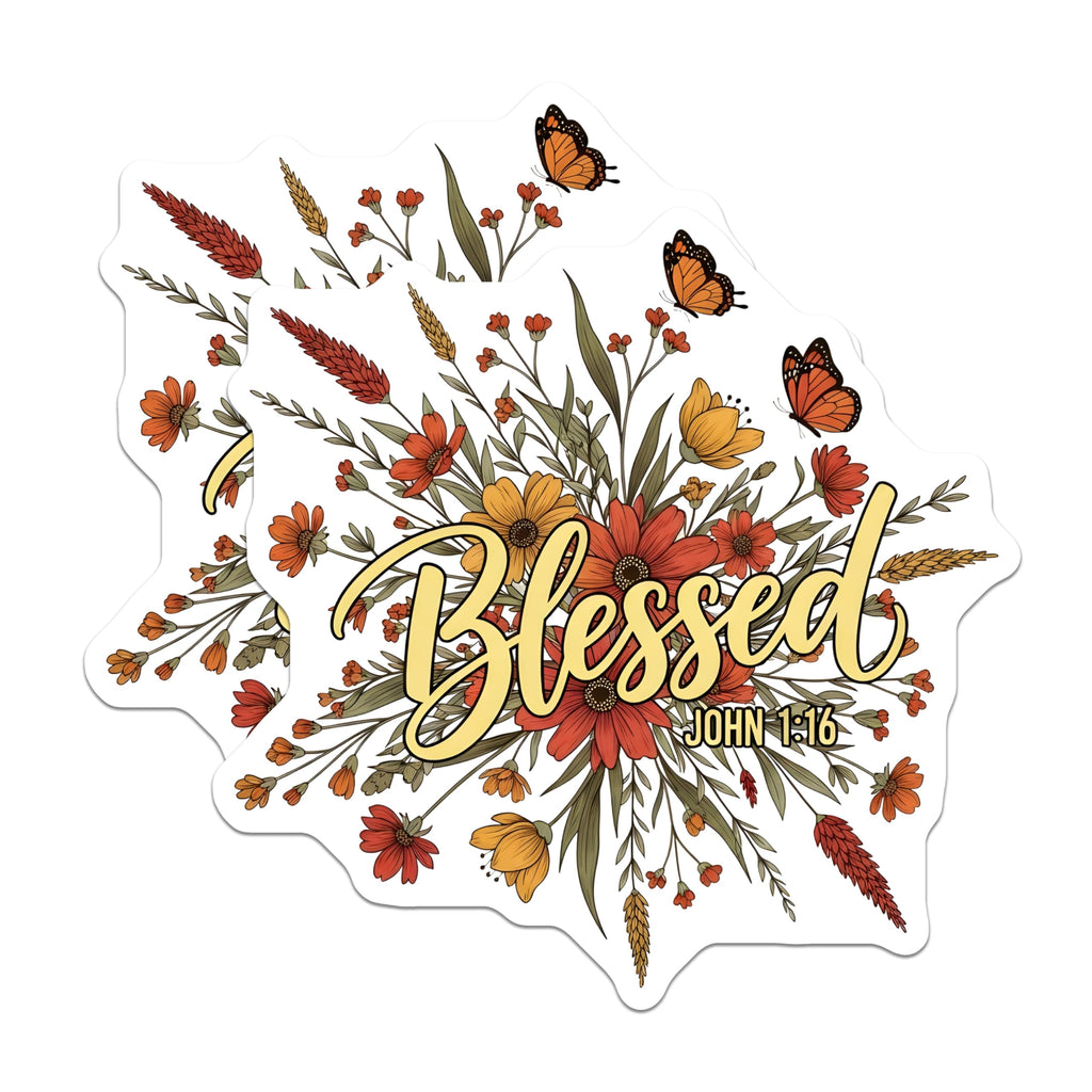 (2 Pack) Blessed Scripture Magnets - Floral Design - Inspirational Verse Magnet - 5" On Longest Side - Premium Magnet - for Cars, Refrigerators, Toolboxes, Lockers - Made in USA - MAG17157