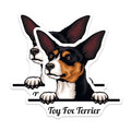 (2 Pack) Toy Fox Terrier Stickers - Cute Dog Stickers - Animal Lovers Stickers - 5" On Longest Side - Sticks to Smooth Flat Surfaces - Made in USA - BMCS4224