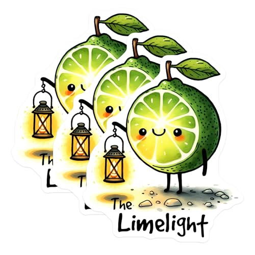 (3 Pack) Lime Decals - Funny Fruit Stickers - The Limelight Decal - 3 Inches On Longest Side - Easy Peel & Apply - Made in USA - 3MCS6349