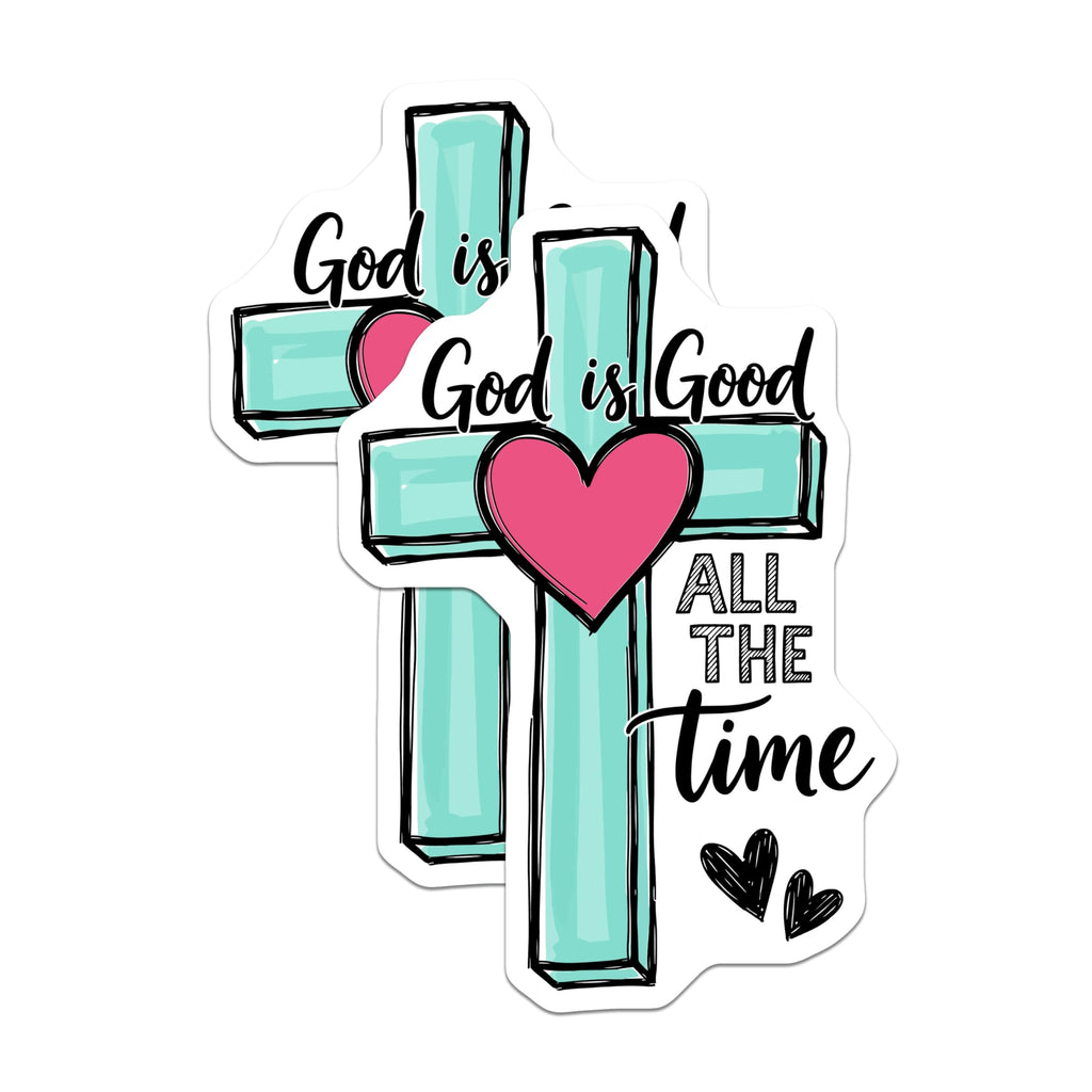 (2 Pack) God is Good All The Time Magnets - Christian Faith Home Decor - Inspirational Bible Verse Kitchen Accents - 5 Inches On Longest Side - Thick Durable Magnet - Made in USA - MAG19579