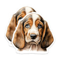 (2 Pack) Basset Hound Puppy Magnets - Cute Dog Lover Accessories - Pet Enthusiast Refrigerator Locker Office Home Decorations - 5 Inches On Longest Side - Thick Durable Magnet - Made in USA - MAG23320
