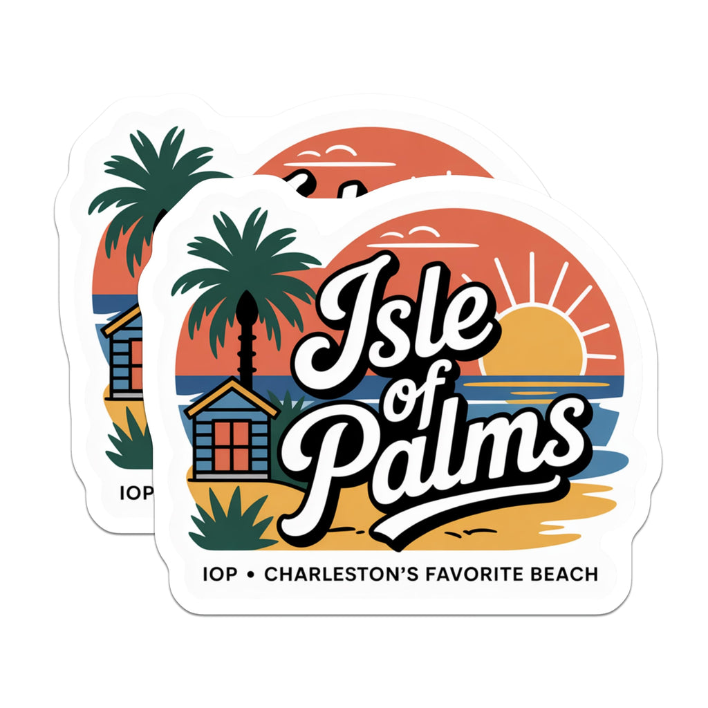 (2 Pack) Isle of Palms Magnets - IOP Charleston - Beach Refrigerator Magnets - 5" On Longest Side - Premium Magnet - for Cars, Refrigerators, Toolboxes, Lockers - Made in USA - MAG17383