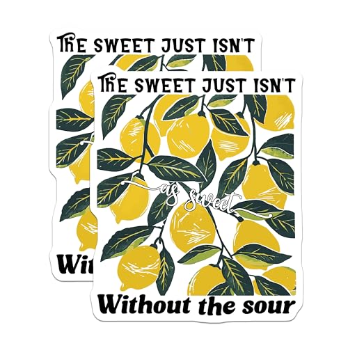 (2 Pack) The Sweet Just Isn't As Sweet Without The Sour Magnets - Lemon Themed Fridge - Positive Quote Kitchen Magnet - 5" On Longest Side - for Cars, Fridges, Toolboxes - Made in USA - MAG3865