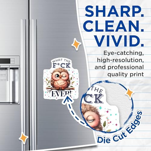 (2 Pack) Owl What The F Ever Magnets - Funny Quote Magnets - Owl Decorations - Cute Animal Magnets - 5" On Longest Side - for Cars, Fridges, Toolboxes - Made in USA - MAG7165