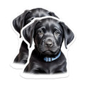 (2 Pack) Black Lab Puppy Magnets - Cute Labrador Retriever Dog Lover Collectible - Pet Owner Refrigerator Decor - 5 Inches On Longest Side - Thick Durable Magnet - Made in USA - MAG25078