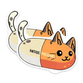 (2 Pack) Cat Pill Stickers - Funny Cat - Cute Animal Art for Laptops - Journals - Water Bottles - Tablets - 5" On Longest Side - Sticks to Smooth Flat Surfaces - Made in USA - BMCS7820