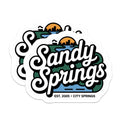 (2 Pack) Sandy Springs Magnets - Georgia Souvenir - City Skyline Decor - 5" On Longest Side - Premium Magnet - for Cars, Refrigerators, Toolboxes, Lockers - Made in USA - MAG17718