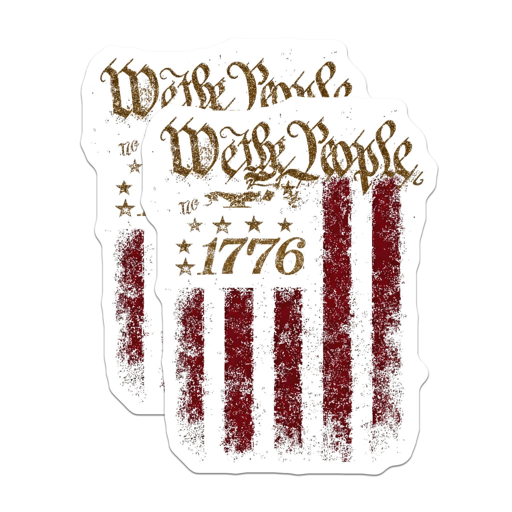 (2 Pack) We the People Magnets - Patriotic American Flag Fridge - 1776 Constitution US History Decor - 5 Inches On Longest Side - Thick Durable Magnet - Made in USA - MAG39215