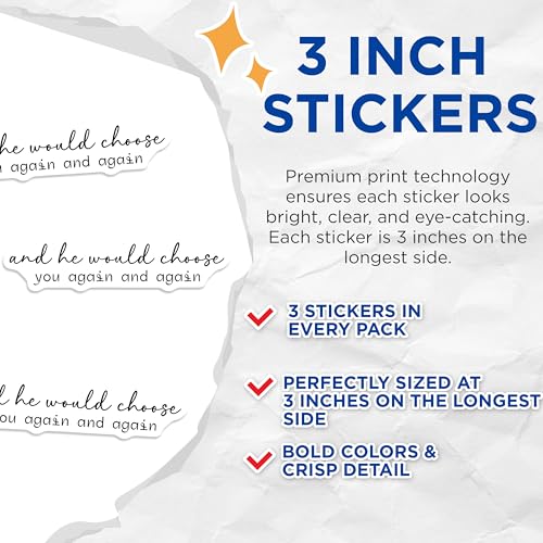 (3 Pack) Choose You Again Decals - Love Quote Stickers - Laptop Decals- 3 Inches On Longest Side - Easy Peel & Apply - Made in USA - 3MCS5448