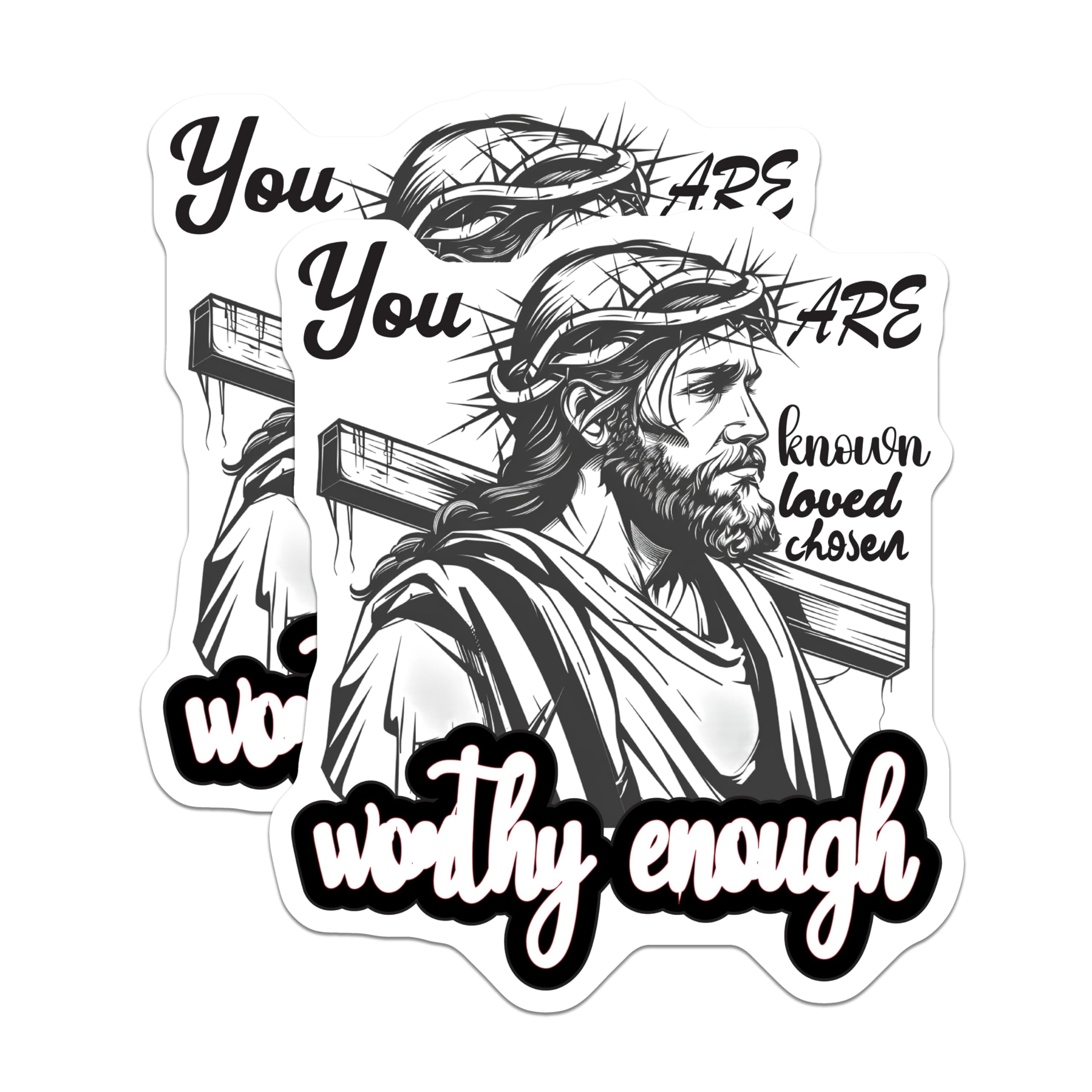 (2 Pack) Jesus Christ Magnets - Known Loved Chosen - Religious Decor Refrigerator Magnets - 5" On Longest Side - Premium Magnet - for Cars, Refrigerators, Toolboxes, Lockers - Made in USA - MAG17038