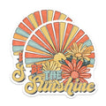 (2 Pack) Be The Sunshine Stickers - Motivational Sunflower Stickers - Inspirational Floral Stickers - 5" On Longest Side - Sticks to Any Smooth Flat Surface - Made in USA - BMCS3326