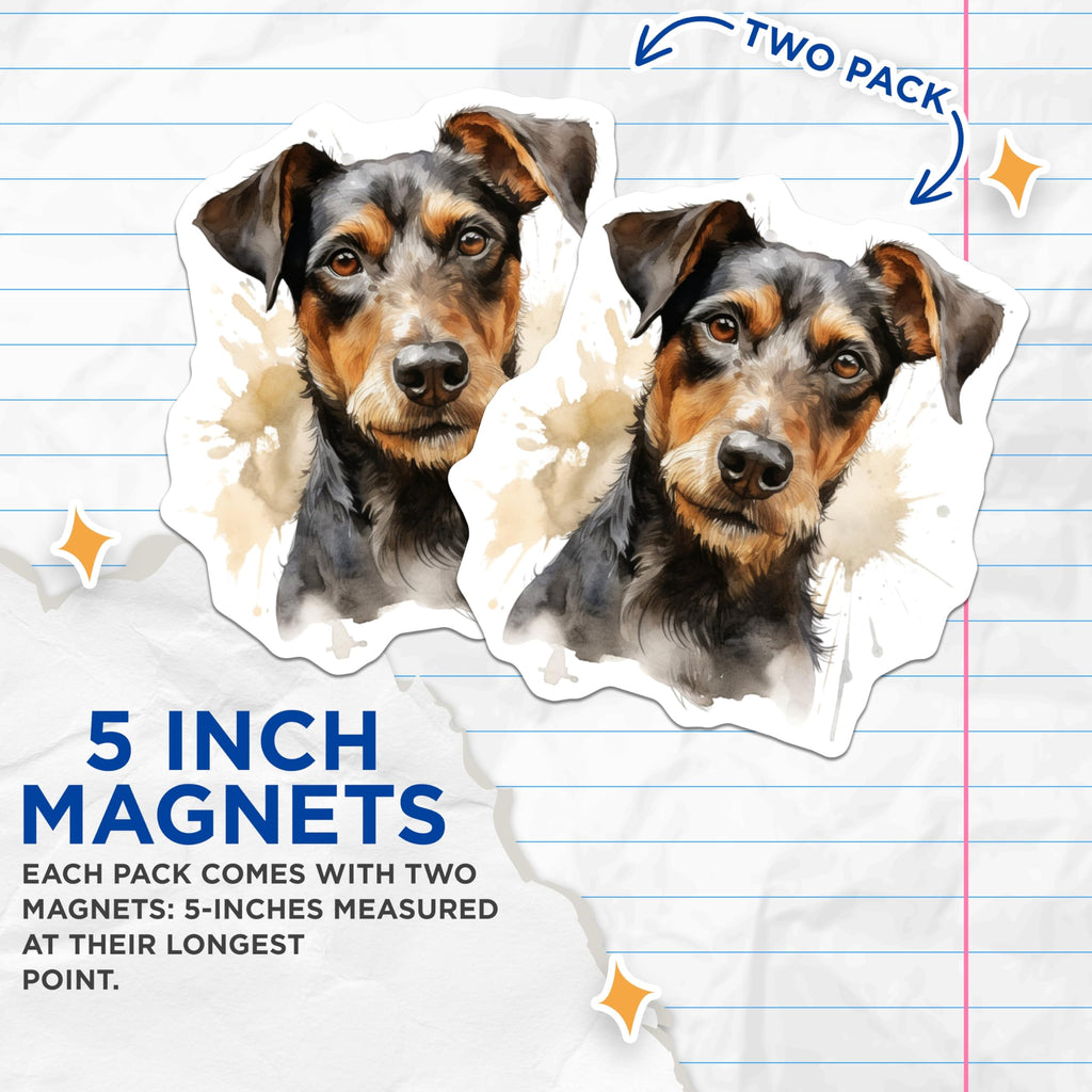 (2 Pack) Jagdterrier Magnets - Dog Lover Decor - Pet Owner Display - 5 Inches On Longest Side - Thick Durable Magnet - Made in USA - MAG24242