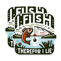 (2 Pack) Fish Therefore I Lie Magnets - Funny Fishing Magnets - Fishing Enthusiast Decor Magnets- 5" On Longest Side - for Fridges, Toolboxes, Cars - Made in USA - MAG2622