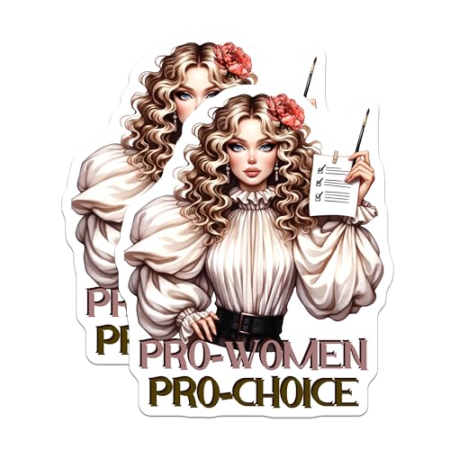 (2 Pack) Pro-Women Pro-Choice Stickers - Feminist Rights - Empowerment Art - 5" On Longest Side - Sticks to Smooth Flat Surfaces - Made in USA - BMCS9048 - Strong Women Sticker Decals