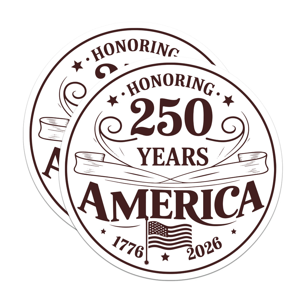 (2 Pack) 250 Years America Magnets - Commemorative Patriotic Decor - US History Souvenir - 5 Inches On Longest Side - Thick Durable Magnet - Made in USA - MAG36495