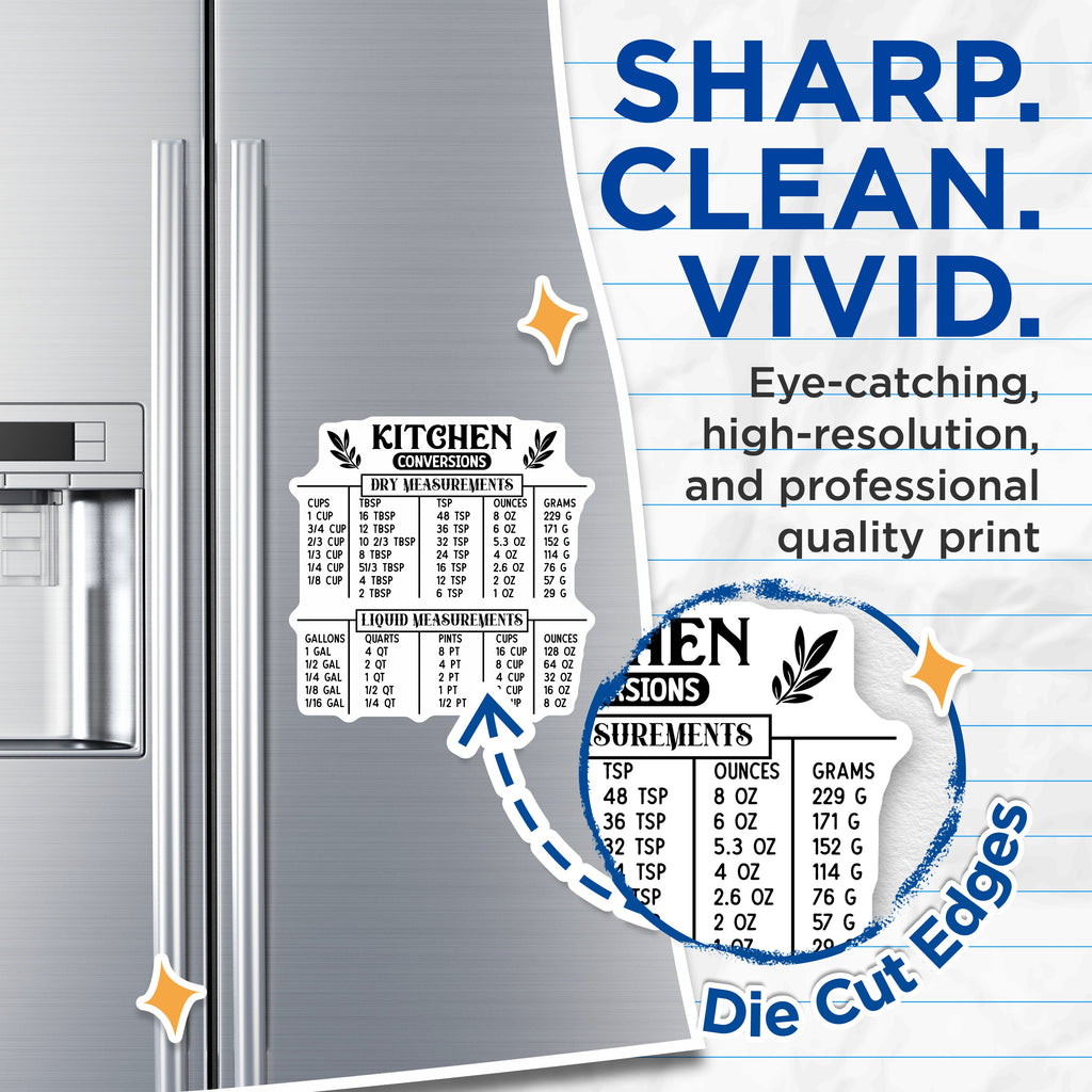 (2 Pack) Kitchen Conversion Chart Magnets - Baking Measurements Guide - Cooking Cheat Sheet - Refrigerator Magnet - Home Cook Helper - 5" - Durable Magnet - Made in USA - MAG37565