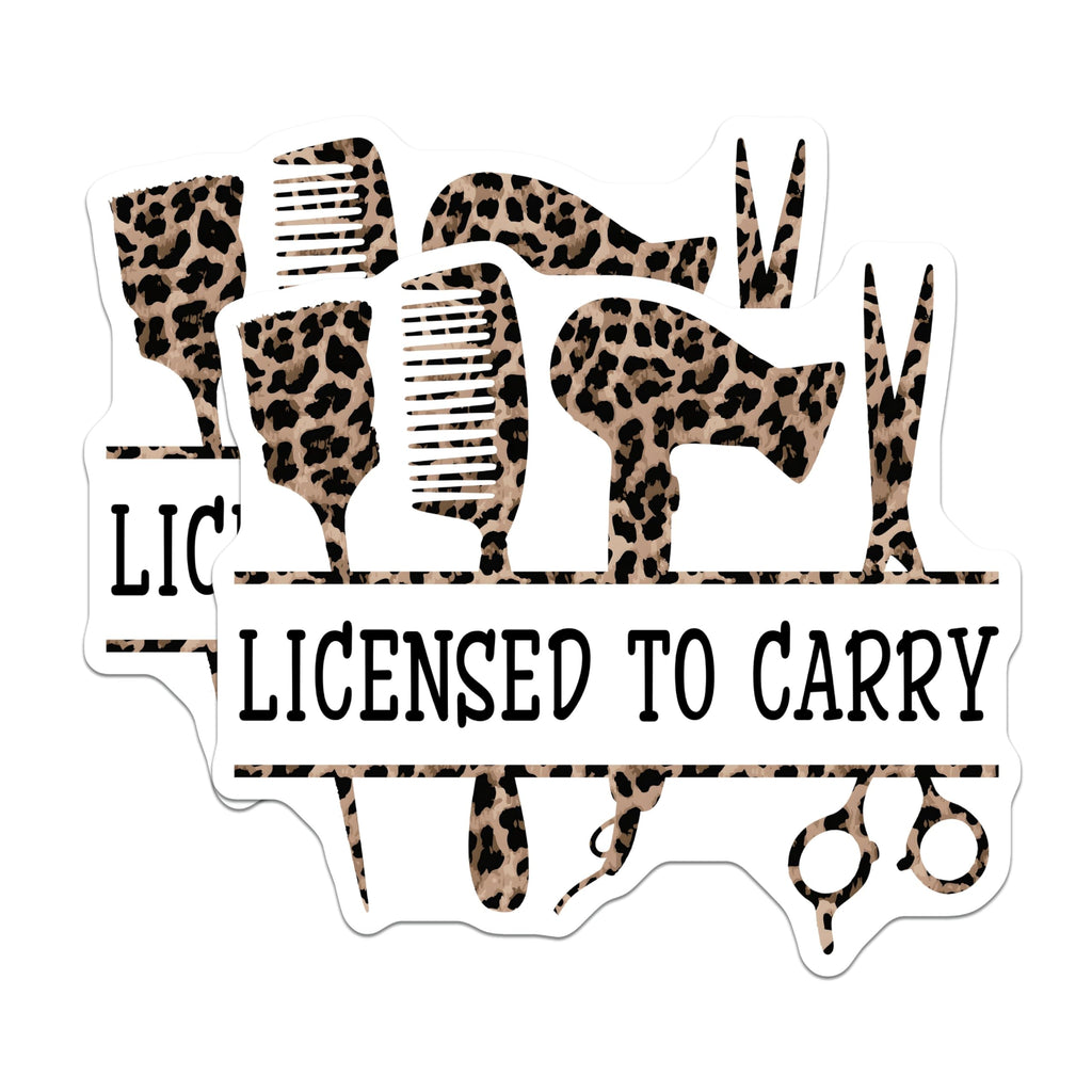 (2 Pack) Licensed to Carry Magnets - Hairdresser Decor - Salon Accessories - Hair Styling Toolkit - 5" On Longest Side - for Cars, Fridges, Toolboxes - Made in USA - MAG7568