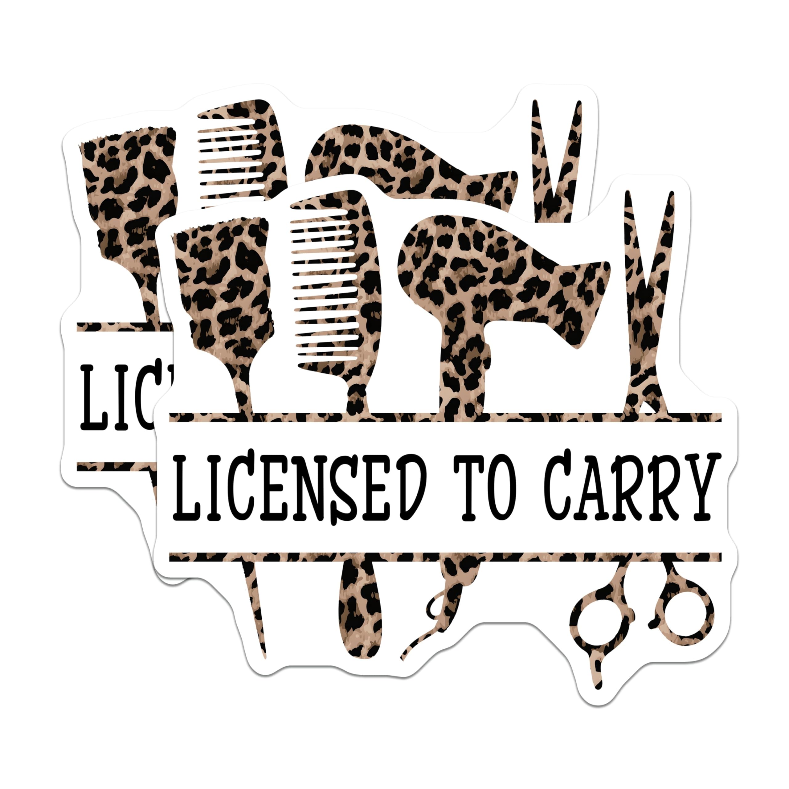 (2 Pack) Licensed to Carry Magnets - Hairdresser Decor - Salon Accessories - Hair Styling Toolkit - 5" On Longest Side - for Cars, Fridges, Toolboxes - Made in USA - MAG7568