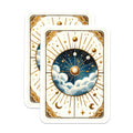 (2 Pack) Celestial Scene Magnets - Space Decor - Whimsical Astrology Art - 5" On Longest Side - Premium Magnet - for Cars, Refrigerators, Toolboxes, Lockers - Made in USA - MAG16054