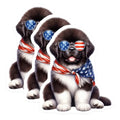 (3 Pack) Patriotic Dog Decals - USA Flag Sunglasses - Puppy Laptop Decals- 3 Inches On Longest Side - Easy Peel & Apply - Made in USA - 3MCS5970