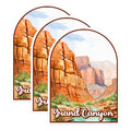 (3 Pack) Grand Canyon Decals - National Park Stickers - Arizona Travel Decal - 3 Inches On Longest Side - Easy Peel & Apply - Made in USA - 3MCS0441