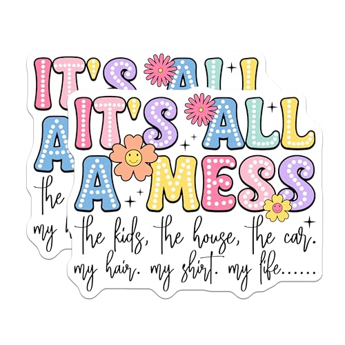 (2 Pack) It's All A Mess Magnets Magnets - Kids House Car Magnet - Funny Home Decoration - 5" On Longest Side - Made in USA - Sticks to Refrigerators & Metal Surfaces - MAG9112