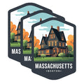(3 Pack) Boston Massachusetts Decals - Laptop Decal - Travel Souvenir Decals - 3 Inches On Longest Side - Easy Peel & Apply - Made in USA - 3MCS0362