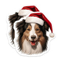 (2 Pack) Christmas Dog Magnets - Santa Hat Pet Decor - Holiday Fridge Art - 5 Inches On Longest Side - Thick Durable Magnet - Made in USA - MAG28718