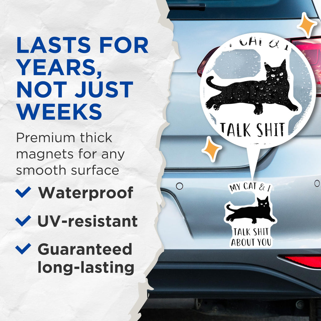 (2 Pack) Cat Lover Magnets - Funny Cat Quotes - Sarcastic Cat Refrigerator Magnets - 5" On Longest Side - Premium Magnet - for Cars, Refrigerators, Toolboxes, Lockers - Made in USA - MAG16382