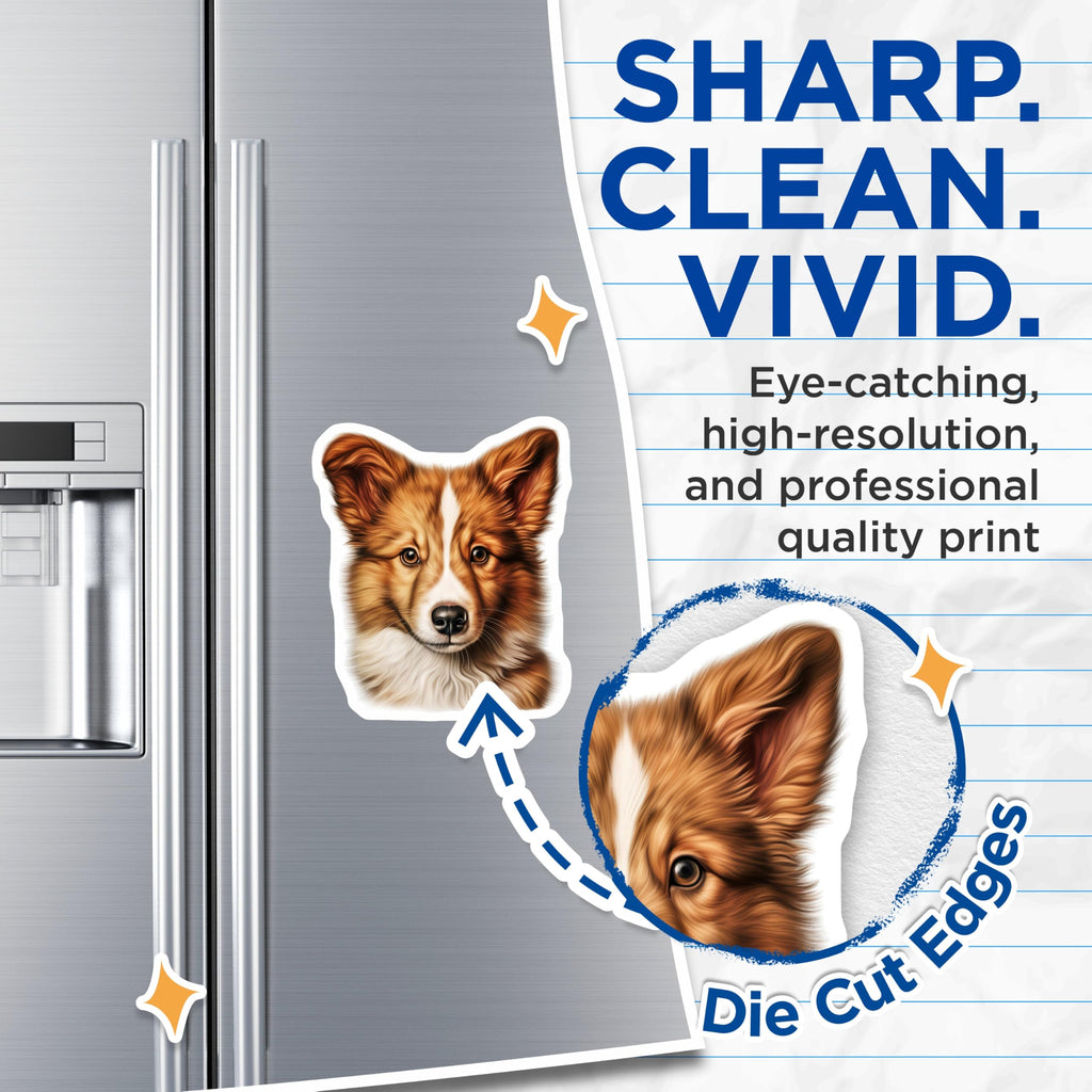 (2 Pack) Corgi Puppy Magnets - Dog Lover Decor - Pet Parent Kitchen Art - 5 Inches On Longest Side - Thick Durable Magnet - Made in USA - MAG29829