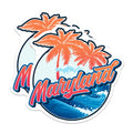(2 Pack) Maryland Magnets - Maryland Palms - Ocean Waves Refrigerator Magnets - 5" On Longest Side - Premium Magnet - for Cars, Refrigerators, Toolboxes, Lockers - Made in USA - MAG17555