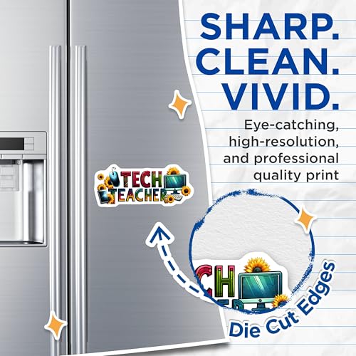 (2 Pack) Tech Teacher Magnets - 5" On Longest Side - for Cars, Fridges, Toolboxes - Made in USA - MAG8047