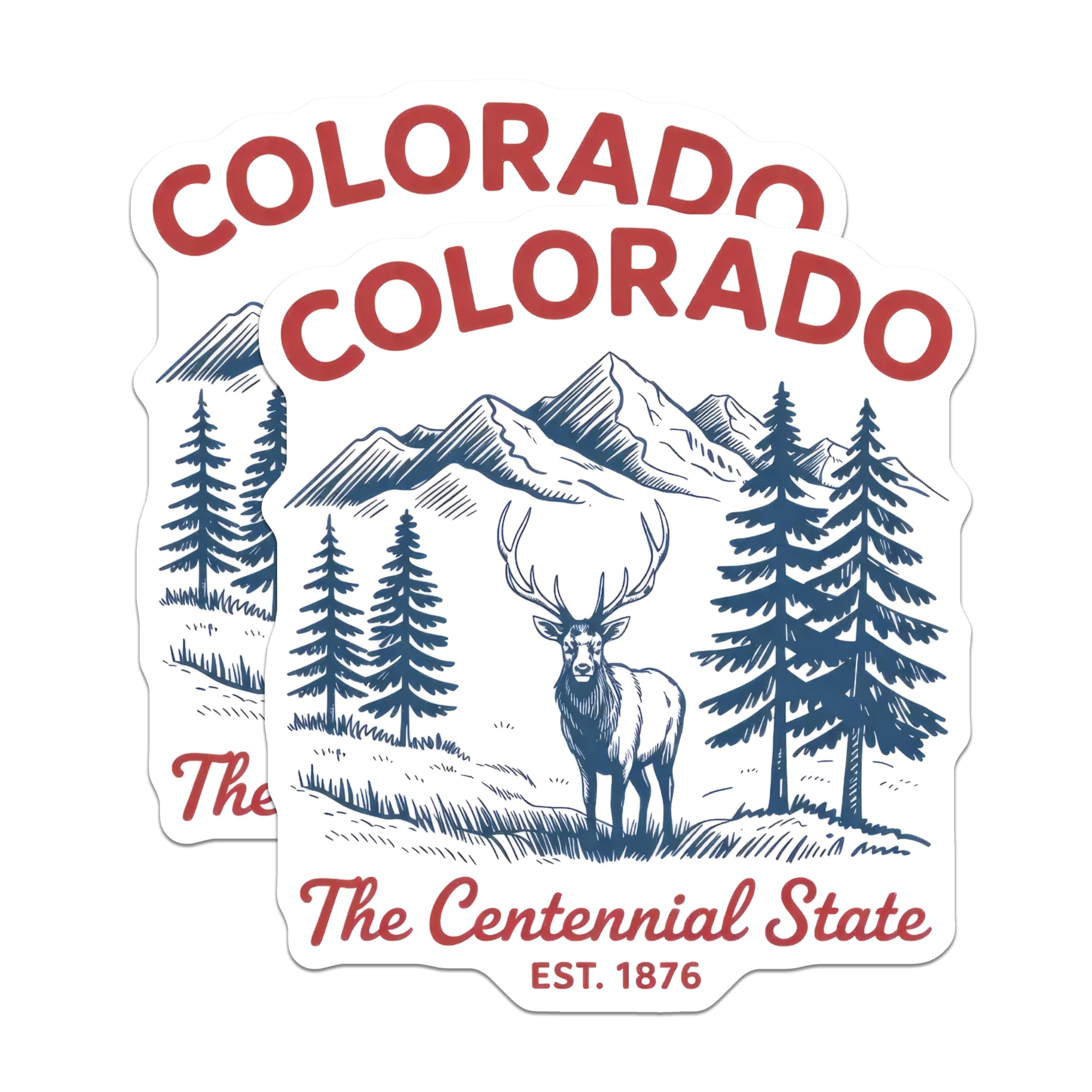 (2 Pack) Colorado Magnets - The Centennial State - Elk Deer Nature Souvenir - 5" On Longest Side - Premium Magnet - for Cars, Refrigerators, Toolboxes, Lockers - Made in USA - MAG17876