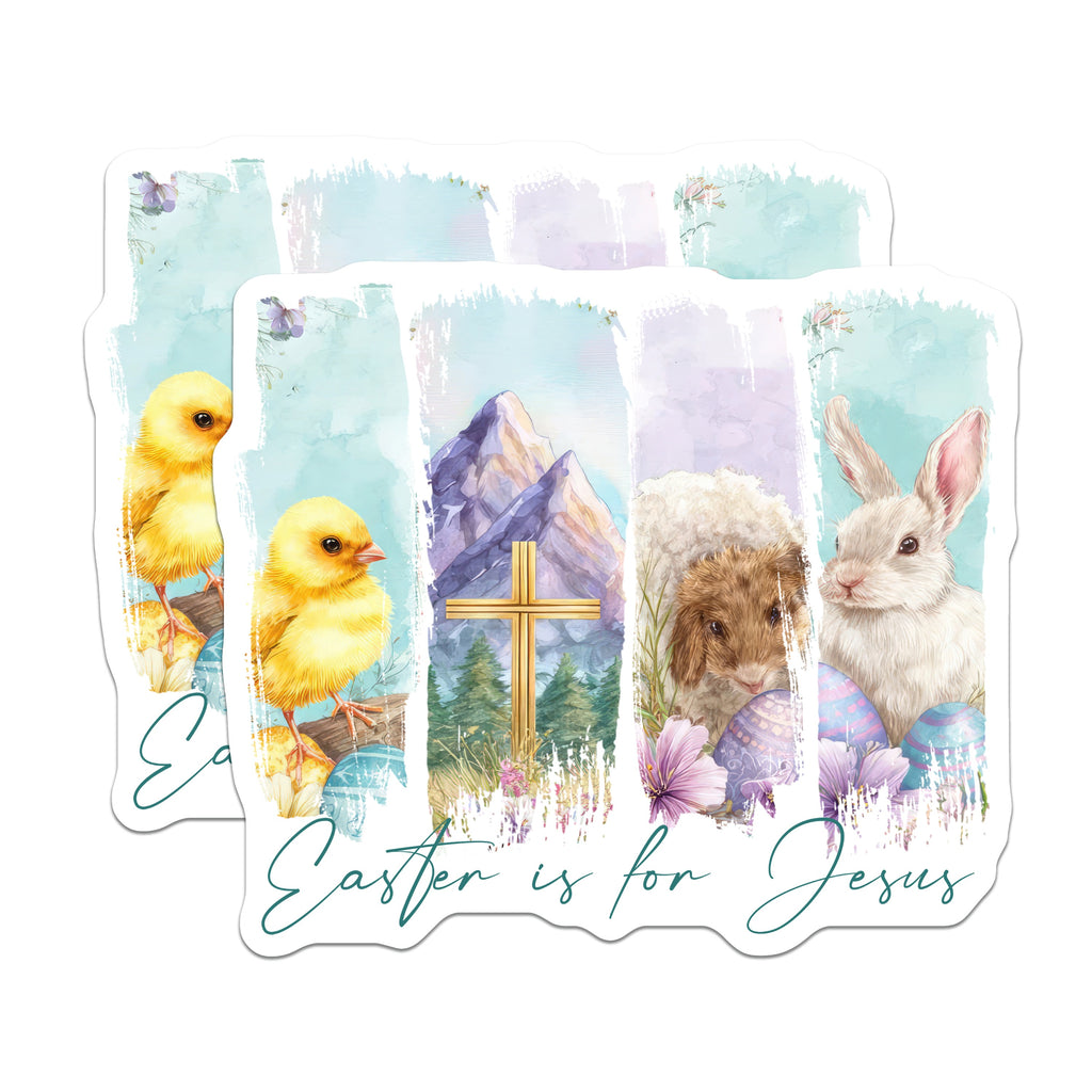 (2 Pack) Easter is for Jesus Magnets - Religious Spring Decor - Christian Home Faith Art - Refrigerator Locker Accent - 5 Inches On Longest Side - Thick Durable Magnet - Made in USA - MAG37370
