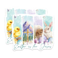 (2 Pack) Easter is for Jesus Magnets - Religious Spring Decor - Christian Home Faith Art - Refrigerator Locker Accent - 5 Inches On Longest Side - Thick Durable Magnet - Made in USA - MAG37370