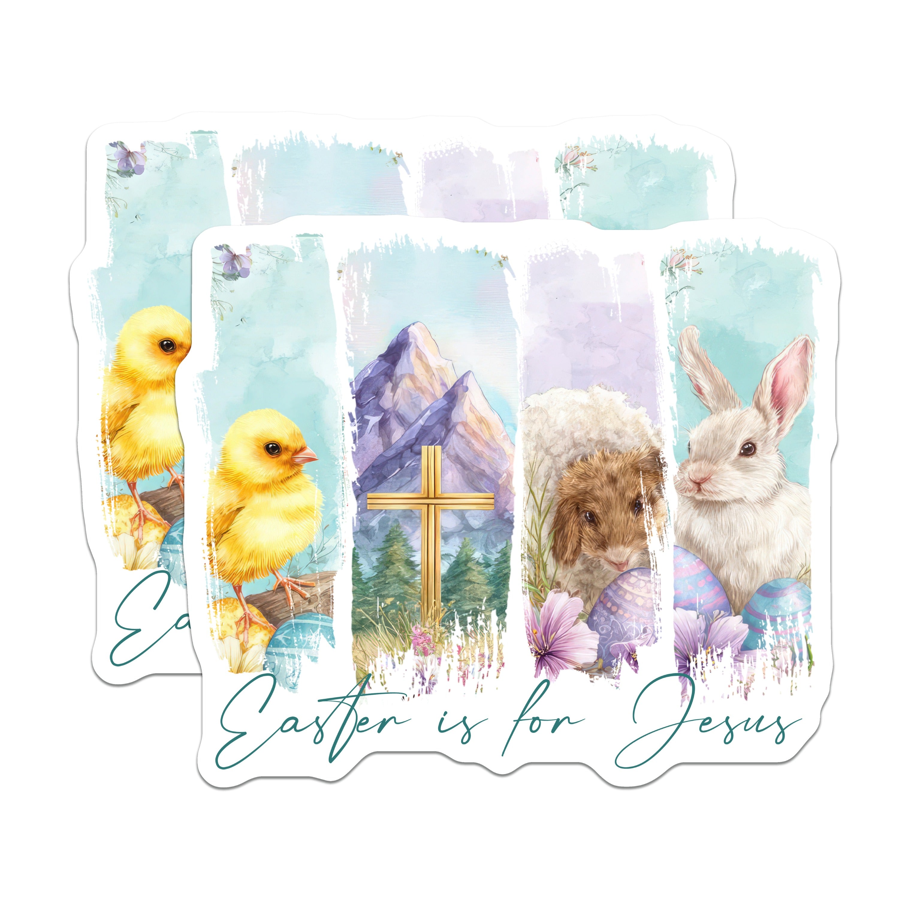 (2 Pack) Easter is for Jesus Magnets - Religious Spring Decor - Christian Home Faith Art - Refrigerator Locker Accent - 5 Inches On Longest Side - Thick Durable Magnet - Made in USA - MAG37370