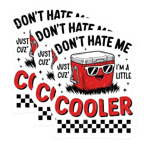 (3 Pack) Funny Cooler Decals - I'm A Little Cooler - Quirky Laptop Decals - 3 Inches On Longest Side - Easy Peel & Apply - Made in USA - 3MCS1094