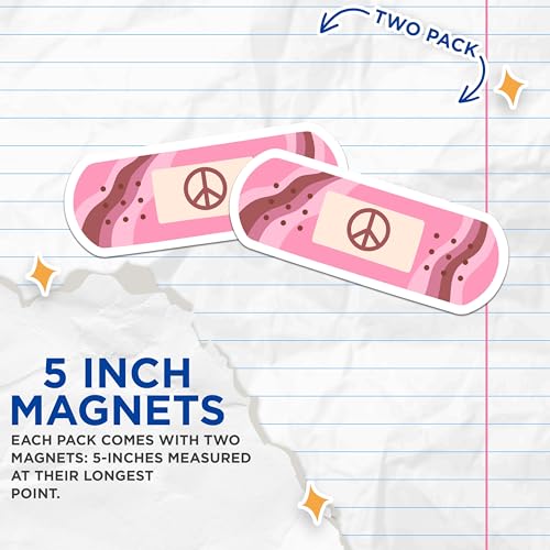 (2 Packs) Peace Pink Bandage Magnets - Positive Inspiring Peaceful Magnets - 5 Inches On Longest Side - Premium Magnet - for Fridges, Toolboxes, Cars - Made in USA - MAG2318