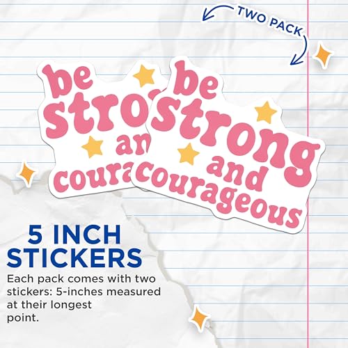 (2 Pack) Inspirational Quote Stickers - Motivational Phrases - Uplifting Messages - 5" On Longest Side - Sticks to Smooth Flat Surfaces - Made in USA - BMCS8599