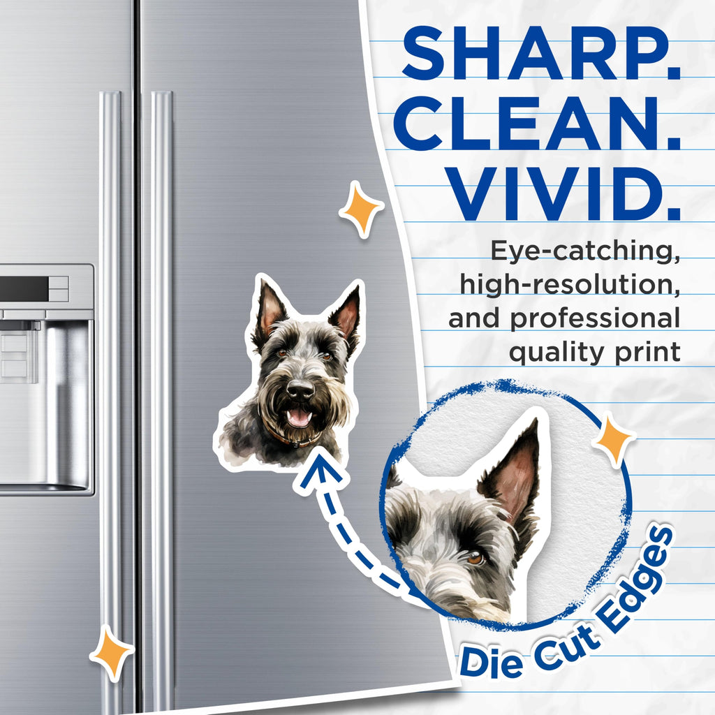 (2 Pack) Schnauzer Magnets - Dog Owner Decor - Pet Lover Home Accent - 5 Inches On Longest Side - Thick Durable Magnet - Made in USA - MAG26741