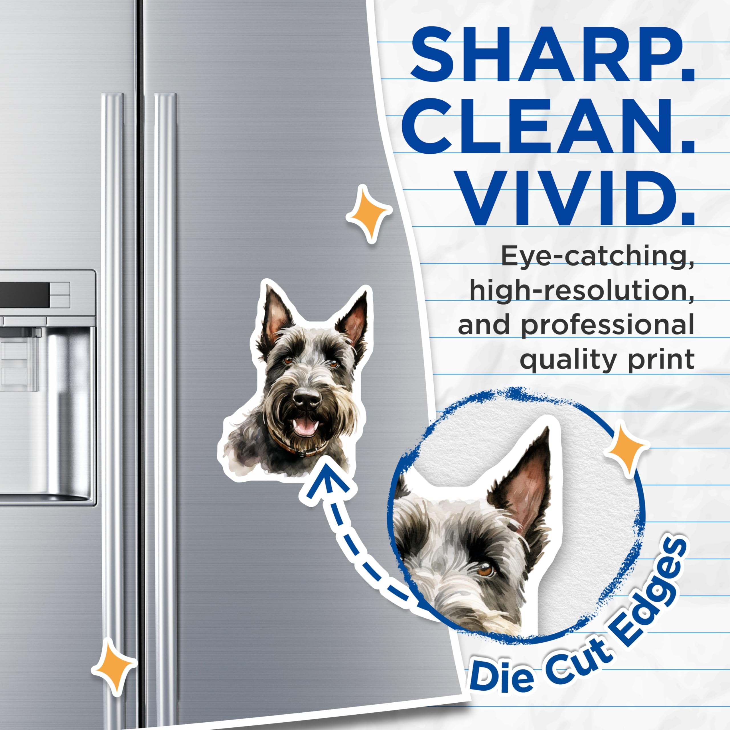 (2 Pack) Schnauzer Magnets - Dog Owner Decor - Pet Lover Home Accent - 5 Inches On Longest Side - Thick Durable Magnet - Made in USA - MAG26741