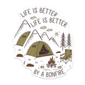 (2 Pack) Camping Trip Magnets - Bonfire Adventure - Outdoor Lover Refrigerator Decor - 5" On Longest Side - Premium Magnet - for Cars, Refrigerators, Toolboxes, Lockers - Made in USA - MAG17170