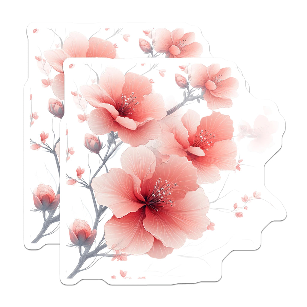 (2 Pack) Pink Floral Magnets - Spring Blossom Decor - Refrigerator Locker Display - 5 Inches On Longest Side - Thick Durable Magnet - Made in USA - MAG25295