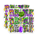(2 Pack) Drink Drank Drunk Magnets - Mardi Gras Party Decor - Festive Kitchen Accessory - 5 Inches On Longest Side - Thick Durable Magnet - Made in USA - MAG30977