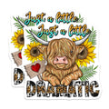 (2 Pack) Dramatic Highland Cow Magnets - Funny Farmhouse Kitchen Decor - Sunflowers Animal Print Accent - 5 Inches On Longest Side - Thick Durable Magnet - Made in USA - MAG24174